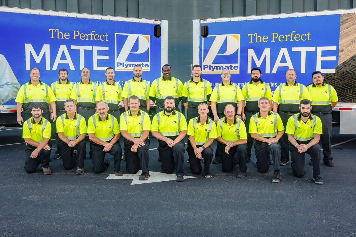 Employees in their new safety garments