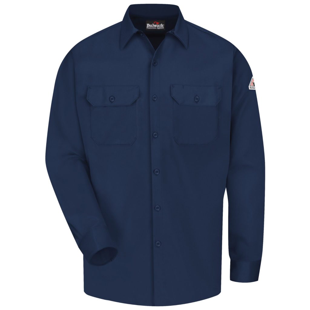 Bulwark Men's Midweight Excel Flame Resistant ComfortTouch® Work Shirt - PS_BW_SLW2NV_F