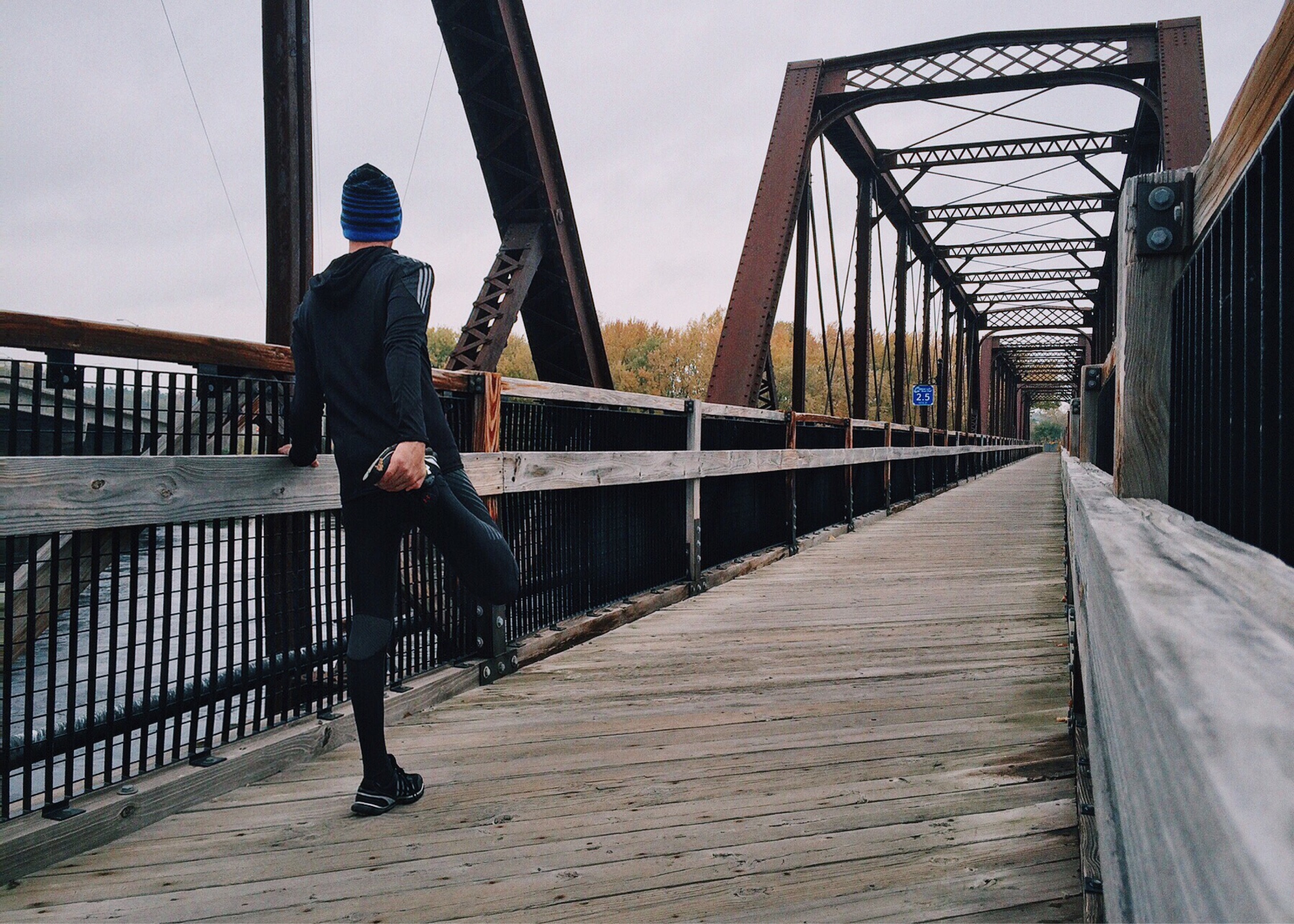 Running on a bridge