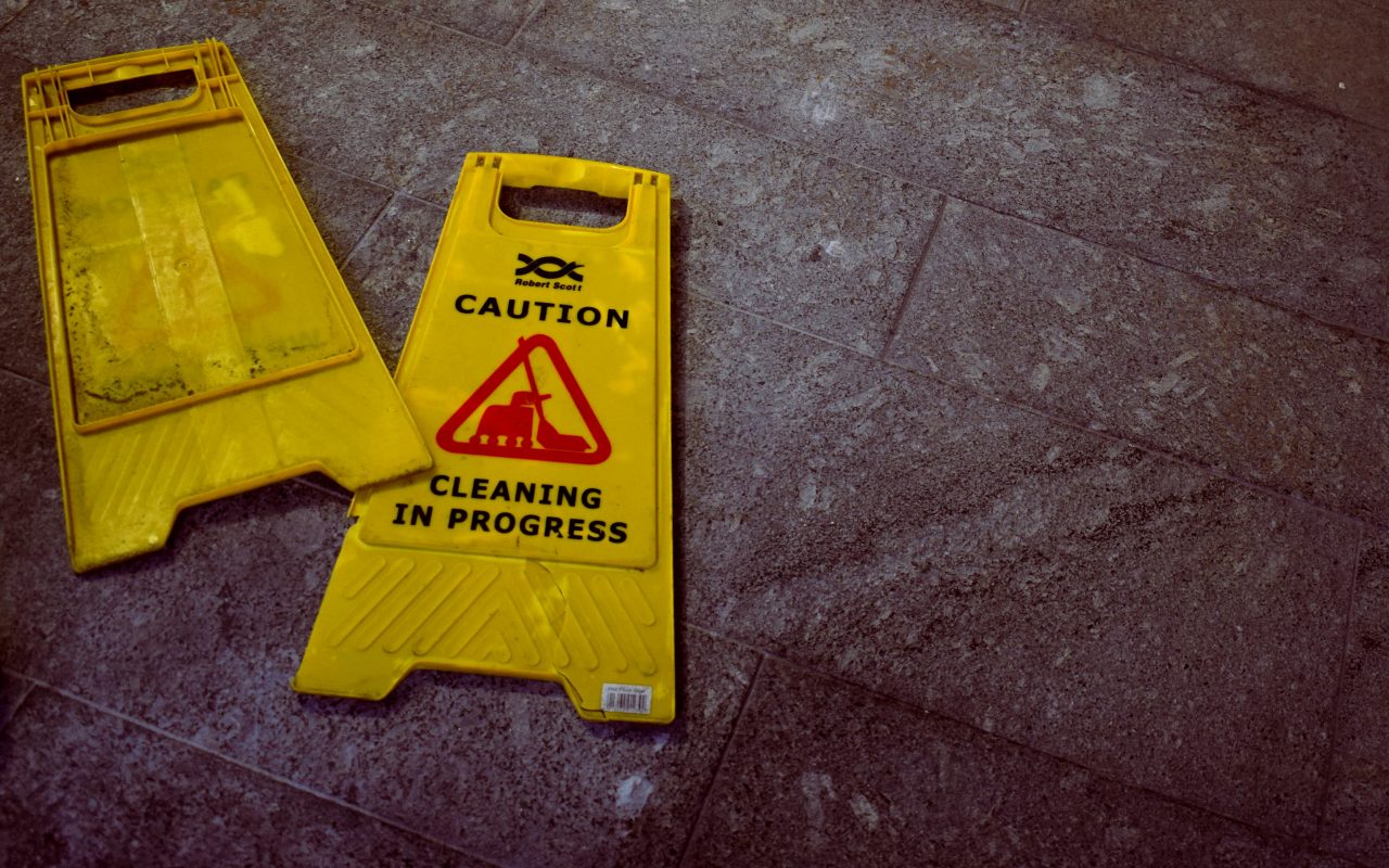 Caution Cleaning in Progress Floor Sign